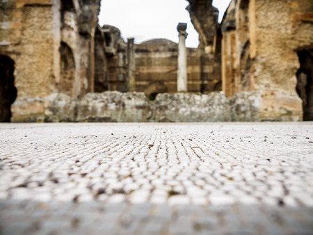 Ancient ruins of Villa Adriana, residence of the emperors of Rome.の写真素材