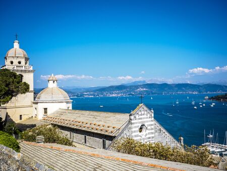 beautiful panorama of Cinque Terre in Liguria, Italy.の写真素材