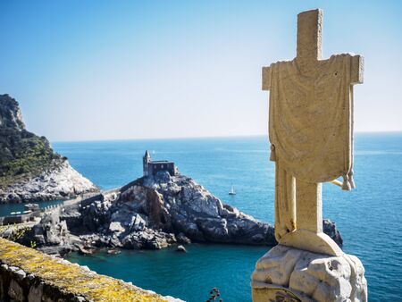 beautiful panorama of Cinque Terre in Liguria, Italy.の写真素材