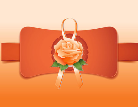 Orange rose with orange frame to design banners, posters, backgrounds,..etc.のイラスト素材
