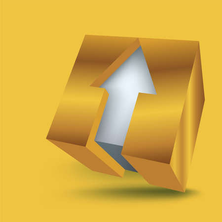 you can use white arrows in gold cubes to design banners, posters, backgrounds,..etc.のイラスト素材