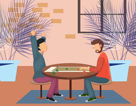 you can use Father and son playing chess to design banners, posters, backgrounds,..etc.のイラスト素材