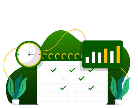 you can use calendar, chart and checklist signs icons to design banners, posters, backgrounds,..etc.のイラスト素材