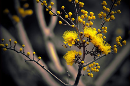 Background with radiant apricot blossom and cherry flower in springtimeの写真素材