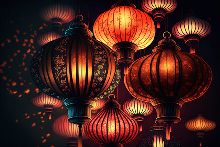 background of chinese new year lanterns