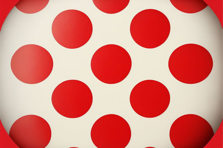 red polka dots on a white backgroundの写真素材