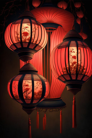 red lanterns for Chinese New Year festival