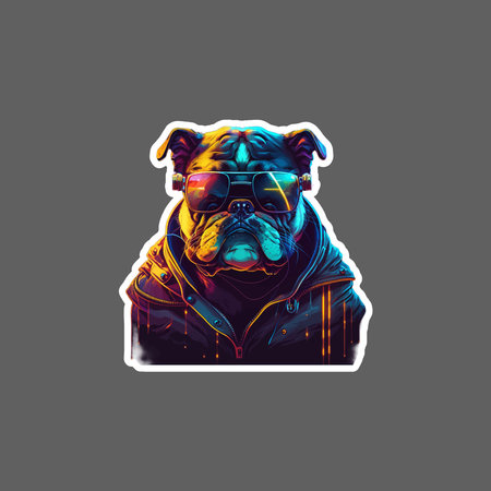 This Sticker ready to print with 300 DPI, eps 10. You can use Sticker of French Bulldog with mirror sunglasses to your project.のイラスト素材