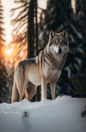 In the evening the leader of the wolf pack appears