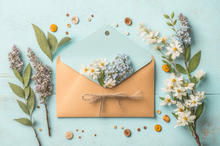 Wedding invitation envelopes concept, AI Generativeの素材