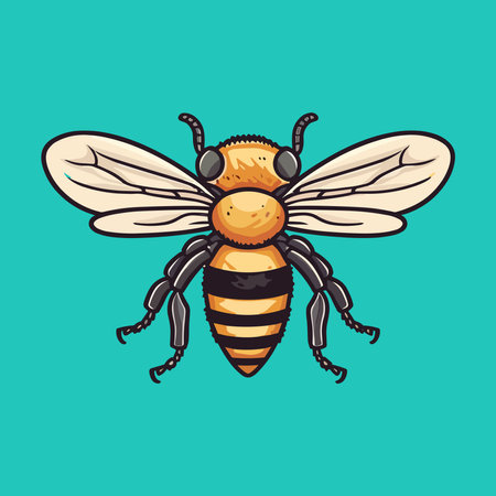Honey Bee in flat designのイラスト素材