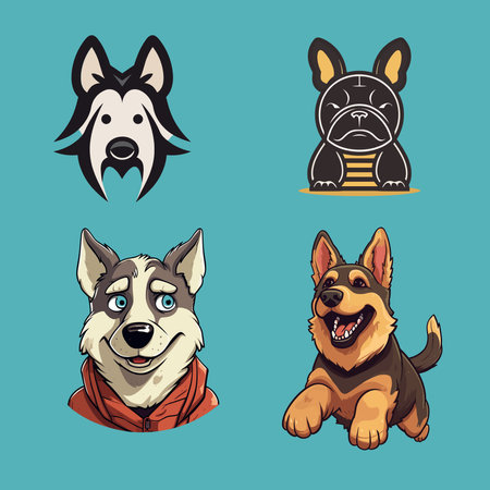 The collection face of dogのイラスト素材