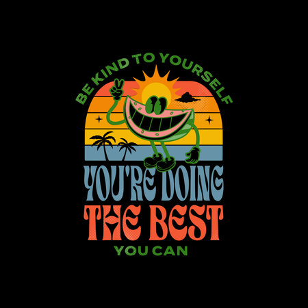 Be kind to yourself, you're doing the best you can, Mental Health Awarenessのイラスト素材