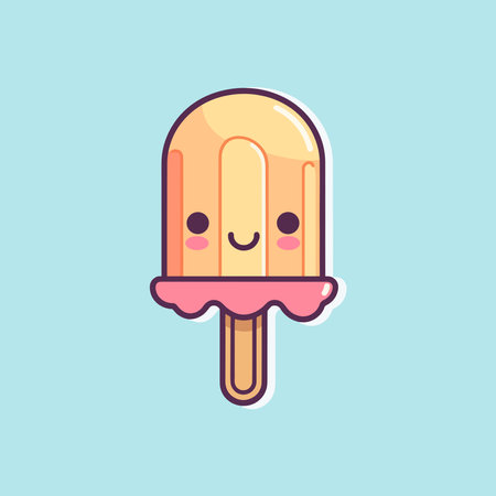 Kawaii ice cream cartoon design, sweet foodのイラスト素材