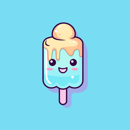 Simple And Cute Summer ice creamのイラスト素材
