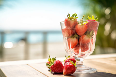 Strawberry in a glass, AI Generatedの素材