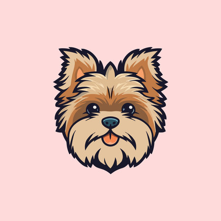Illustration dog head Yorkshire Terrierのイラスト素材