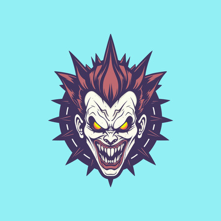 Chilling joker face red hairのイラスト素材
