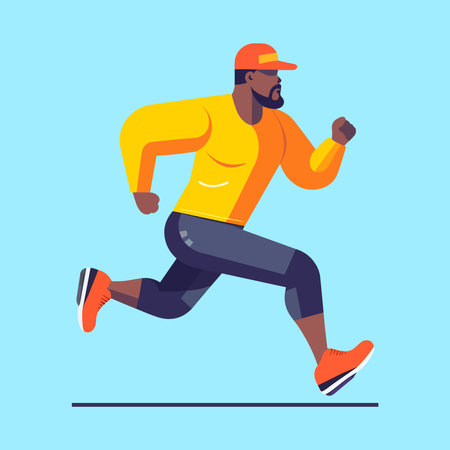 Jogging man. Vector illustration with running manのイラスト素材