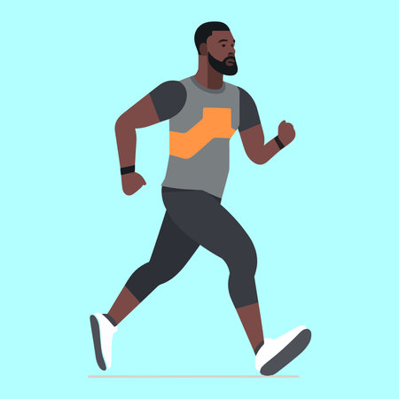Man running during fitness training vector illustrationのイラスト素材