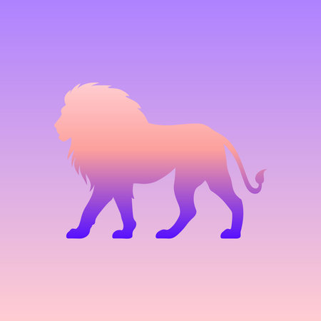 Logo lion gradient colorful style vectorのイラスト素材