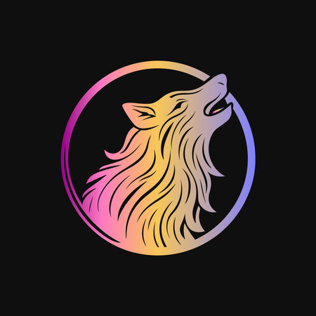 wolf logo for esport teamのイラスト素材