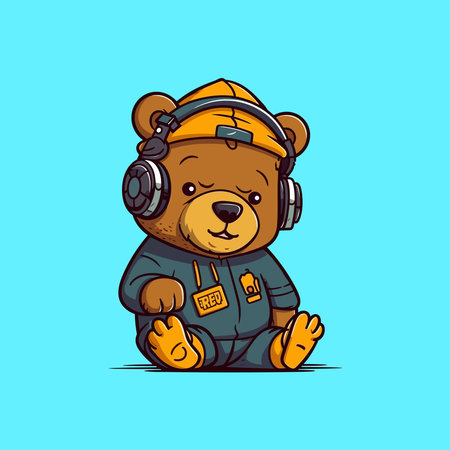 Hand drawn vector illustration of teddy bearのイラスト素材