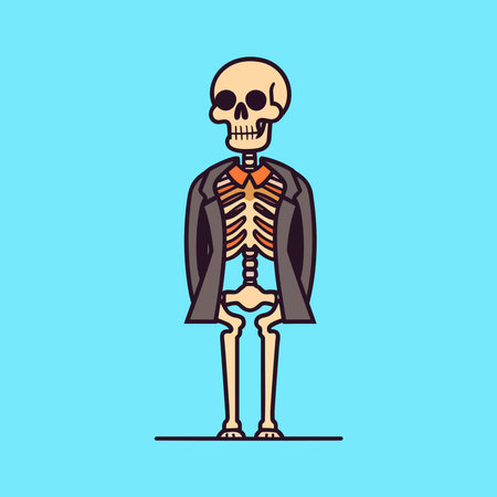 skeleton wear jacket vector illustrationのイラスト素材