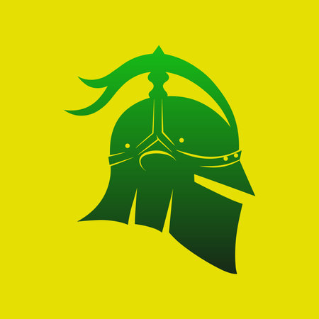 Eco spartan logo on yellow backgroundのイラスト素材