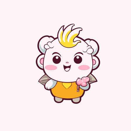 cute mascot sheep vector illustrationのイラスト素材