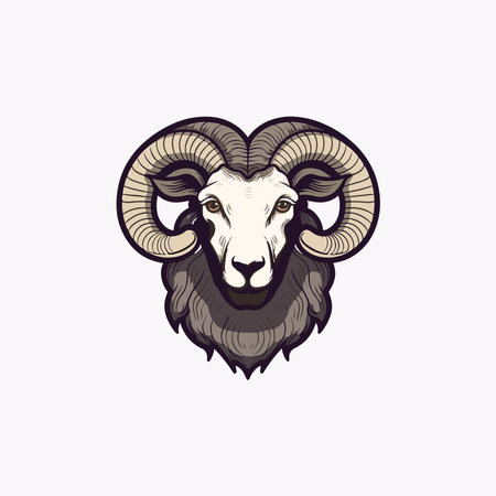 Angry bighorn sheep head, mascot logo illustration for esport teamのイラスト素材
