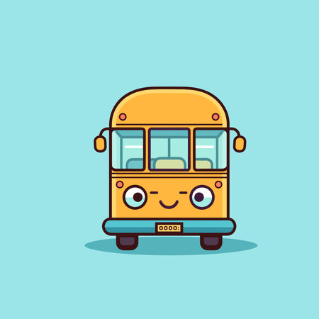 Bus Kawaii Lineal color icon