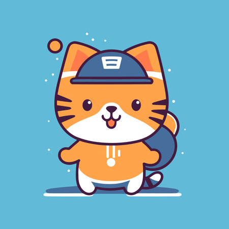cute baby tiger vector illustrationのイラスト素材