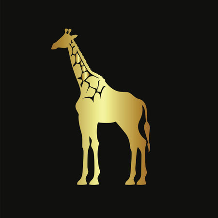 Gold Vector Illustration of a Giraffeのイラスト素材