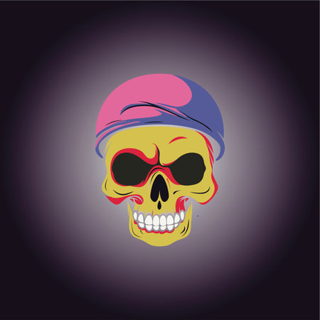 Terrifying Ghostly Vision of a Floating Skullのイラスト素材