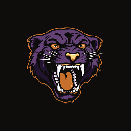 Panther Mascot Head on the Prowlのイラスト素材