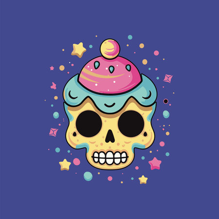 tiny cute calaverita day vector illustrationのイラスト素材