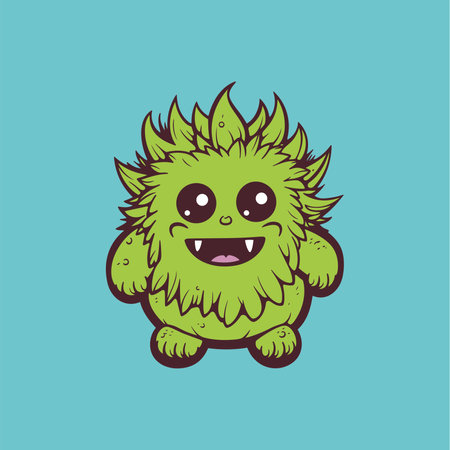 The Horned Monster with Large Headのイラスト素材