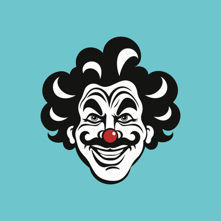 Colorful Clown Head Vector Graphic Designのイラスト素材