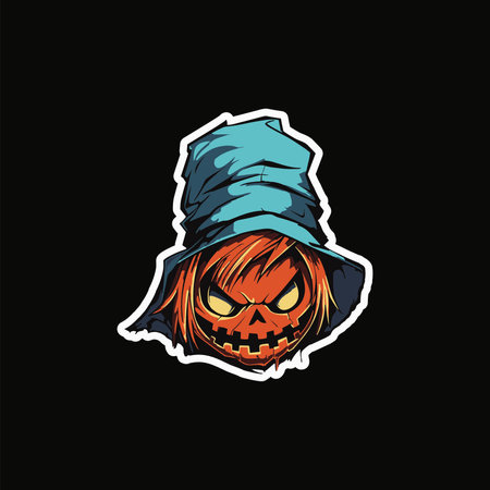 Ghostly Halloween Characters in Horror Costume Vectorのイラスト素材