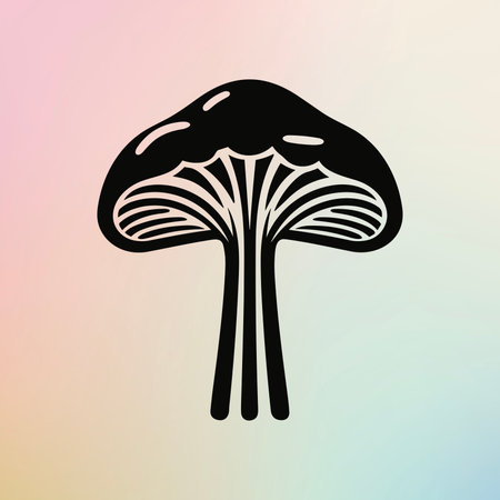 A spotted mushroom on a colorful backgroundのイラスト素材