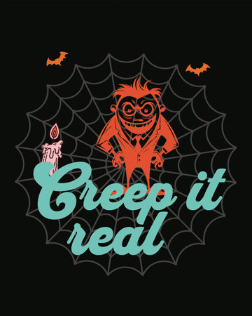 Spooky night A monster Halloween Adventure in the Webのイラスト素材