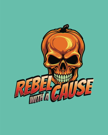Rebel Skull, A Vintage Halloween Pumpkin Taleのイラスト素材