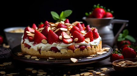 Strawberry Almond Tart, A Delicious and Decadent Dessertの素材