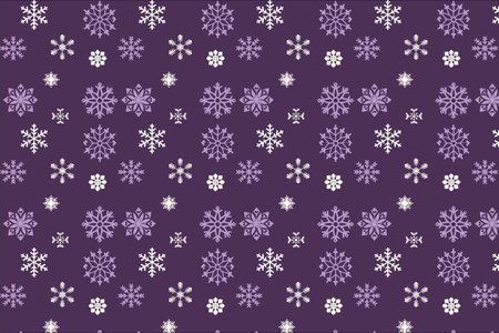 A Purple Background with White Snowflakesのイラスト素材