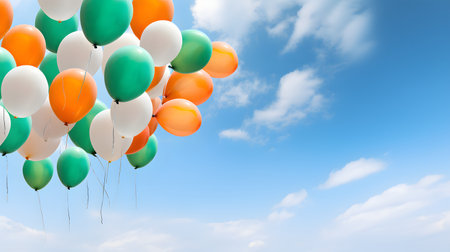 A Bunch of Balloons in the Skyの素材