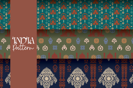 Indian Pattern Collection, A Celebration of Cultureのイラスト素材