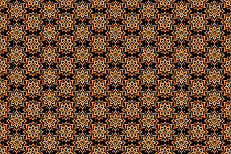 Golden Floral Pattern on a Black Background