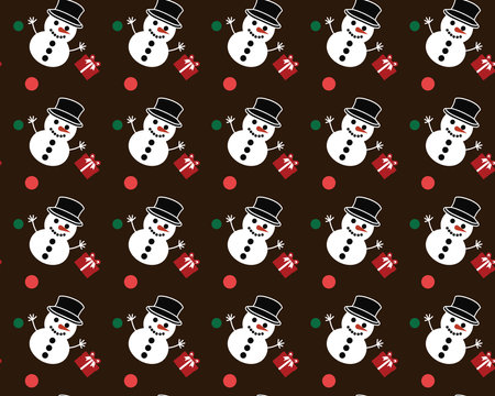 Snowman and Candy Cane Holiday Patternのイラスト素材