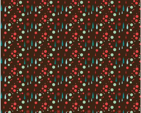 A Colorful and Geometric Pattern on a Dark Red Backgroundのイラスト素材